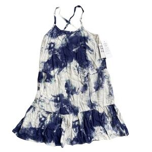 Treasure & Bond Girls Navy Denim Tie Dye Dress Size Large (10-12) - NWT